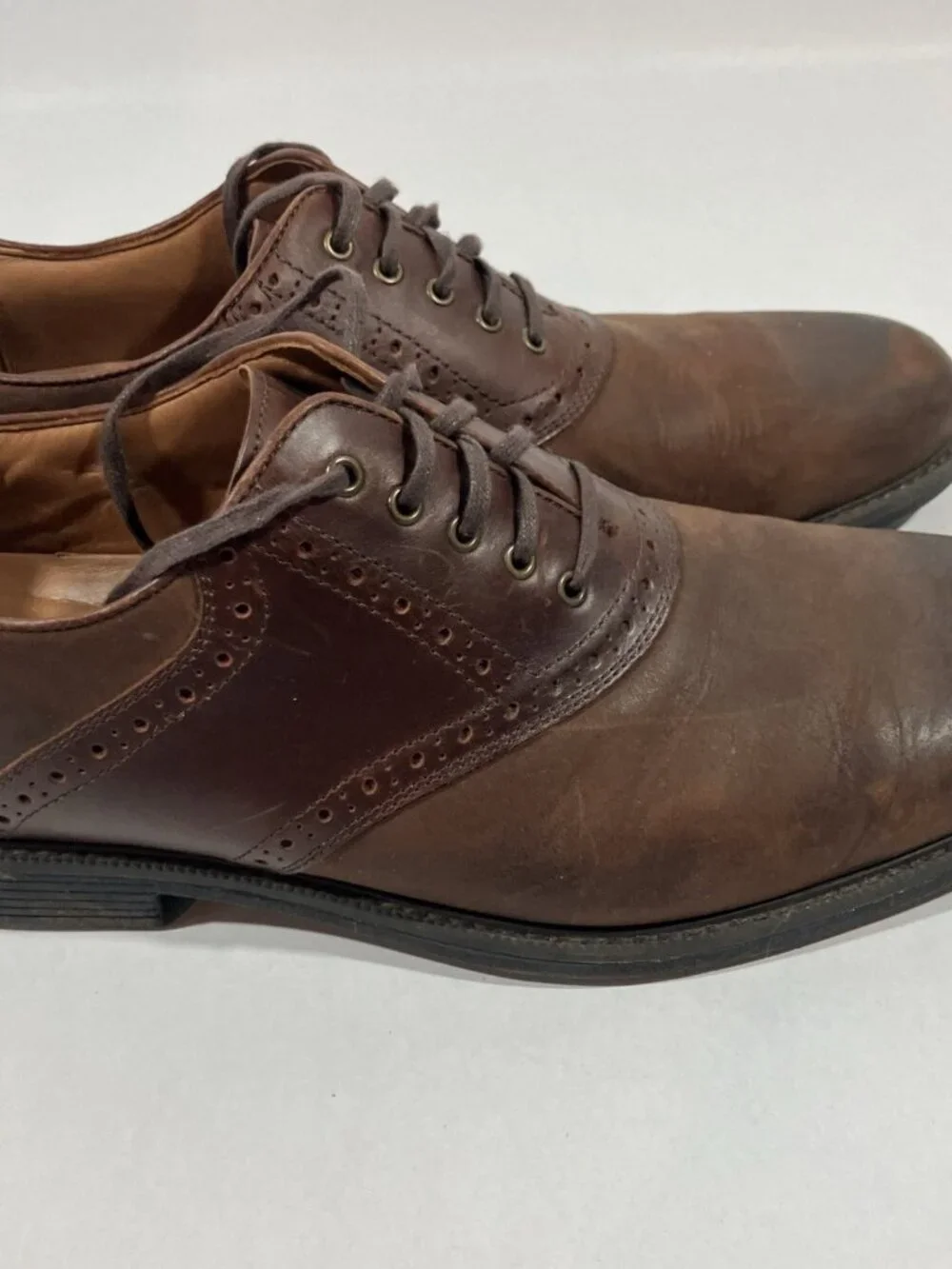Men’s Leather Johnston And Murphy Dress Shoes Size 11.5 Dual Width